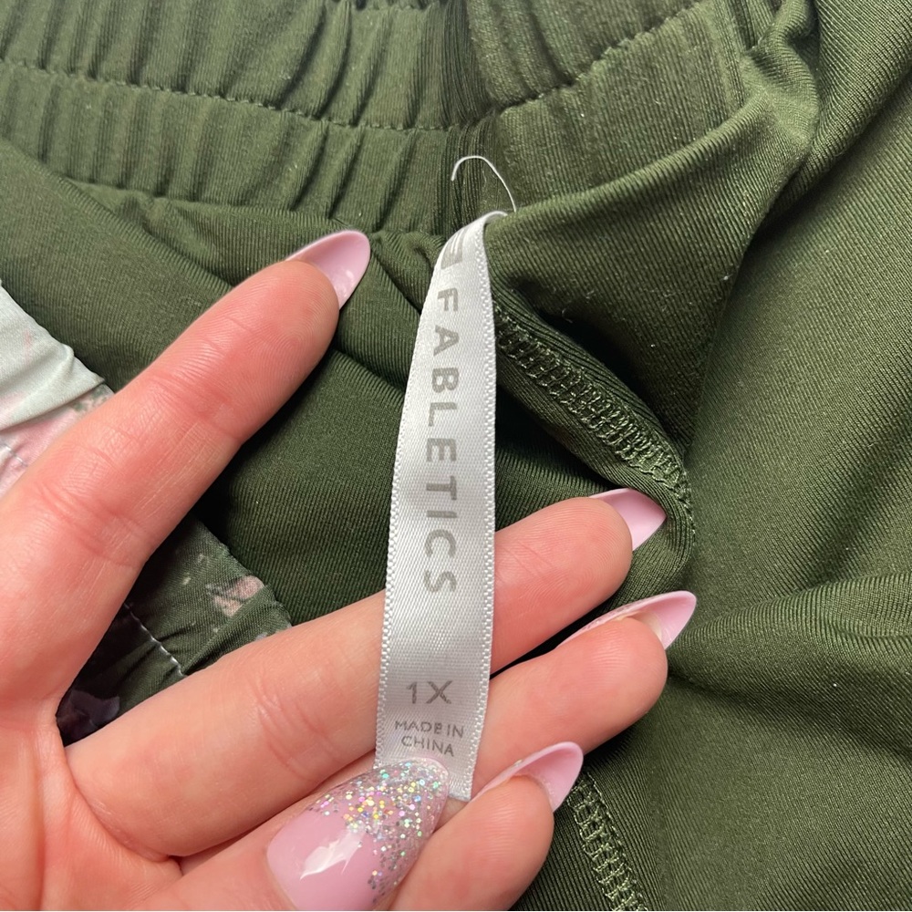 Fabletics Floral Green Running Shorts - image 6